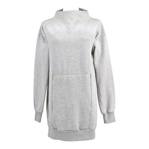 Cozy Minimalist Oversized Mock Neck Tunic Sweaterdress Women’s Light Pink Grey